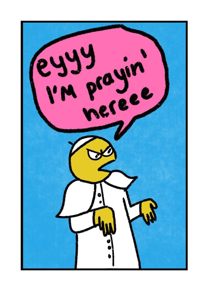 American pope saying eyyy I’m prayin’ hereee