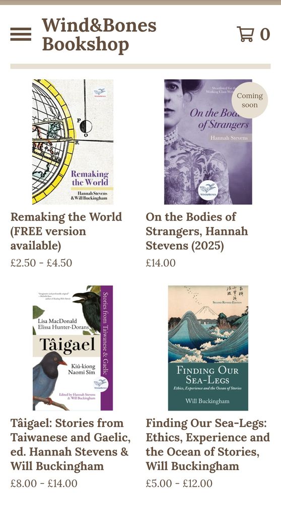 Some of the books and shorts available from Wind&Bones or coming soon!
