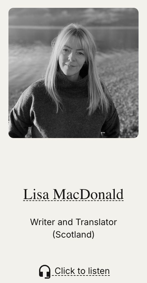 From the Taigael website: an image of Lisa MacDonald
