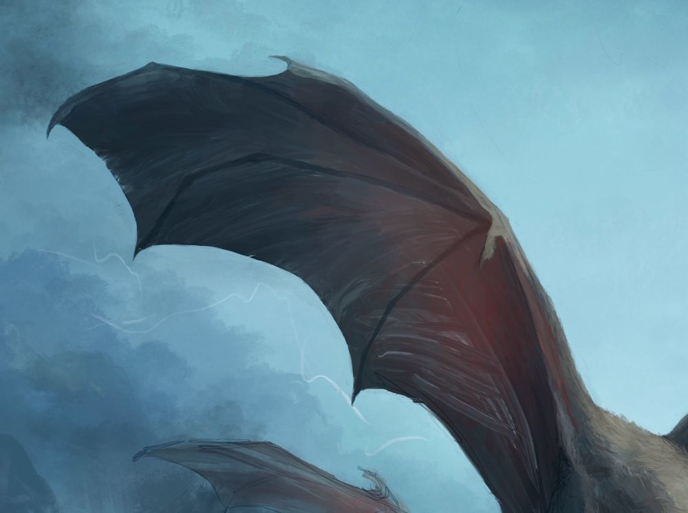 A progress shot of a wing