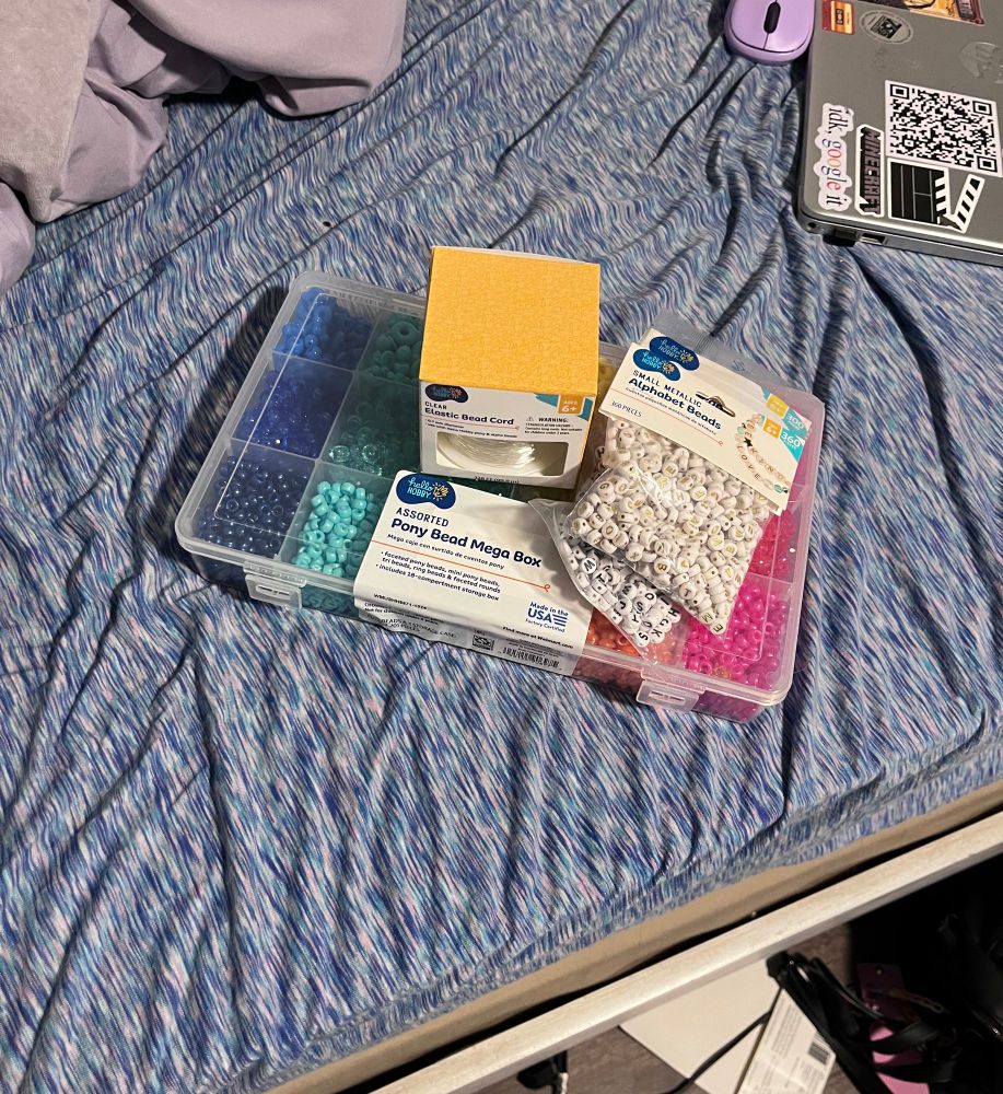 Friendship bracelet beads and cord