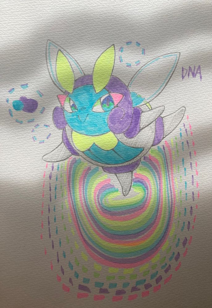 An Illumise twirls around on the water’s surface while thinking about its favorite fruits.
