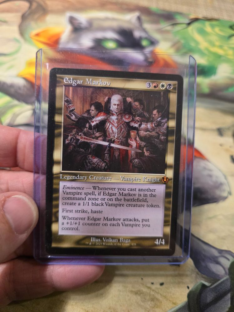 A retro frame version of the Edgar Markov card from the Innistrad Remastered set of Magic the Gathering