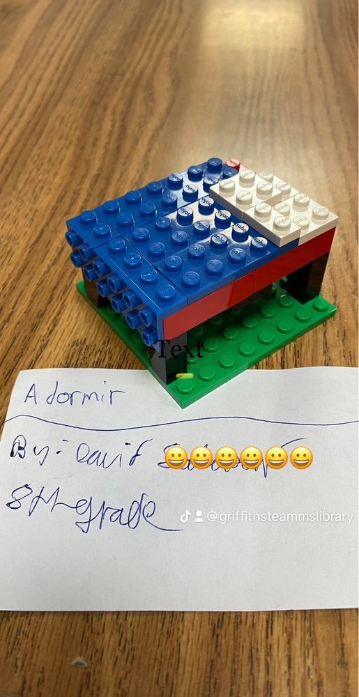A student built, Lego creation: a bed