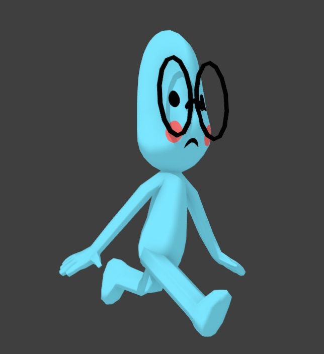 3D model of Cam (Rhythm Heaven) running.