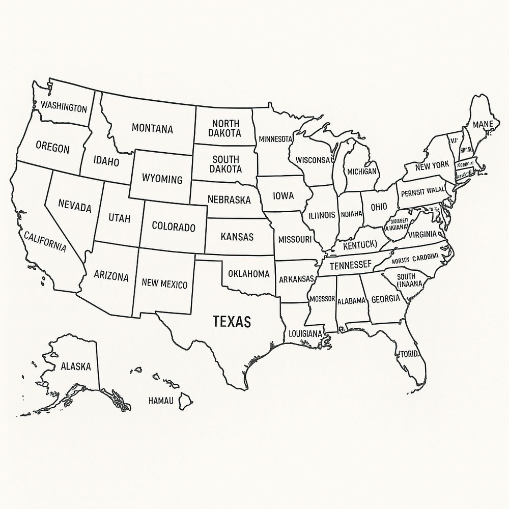 Map of the US generated by ChatGPT.