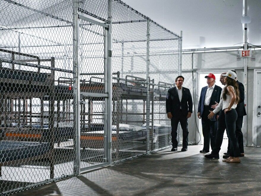 Trump and Noem tour newly built concentration camp in florida