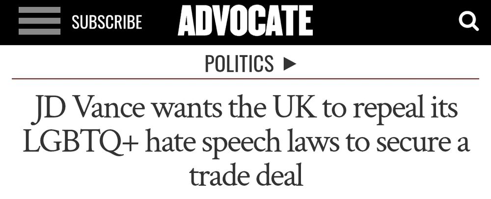 SJD Vance wants the UK to repeal its LGBTQ+ hate speech laws to secure a trade dealtubanf
