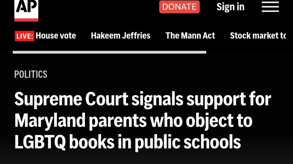 Supreme Court signals support for
Maryland parents who object to
LGBTQ books in public schools

