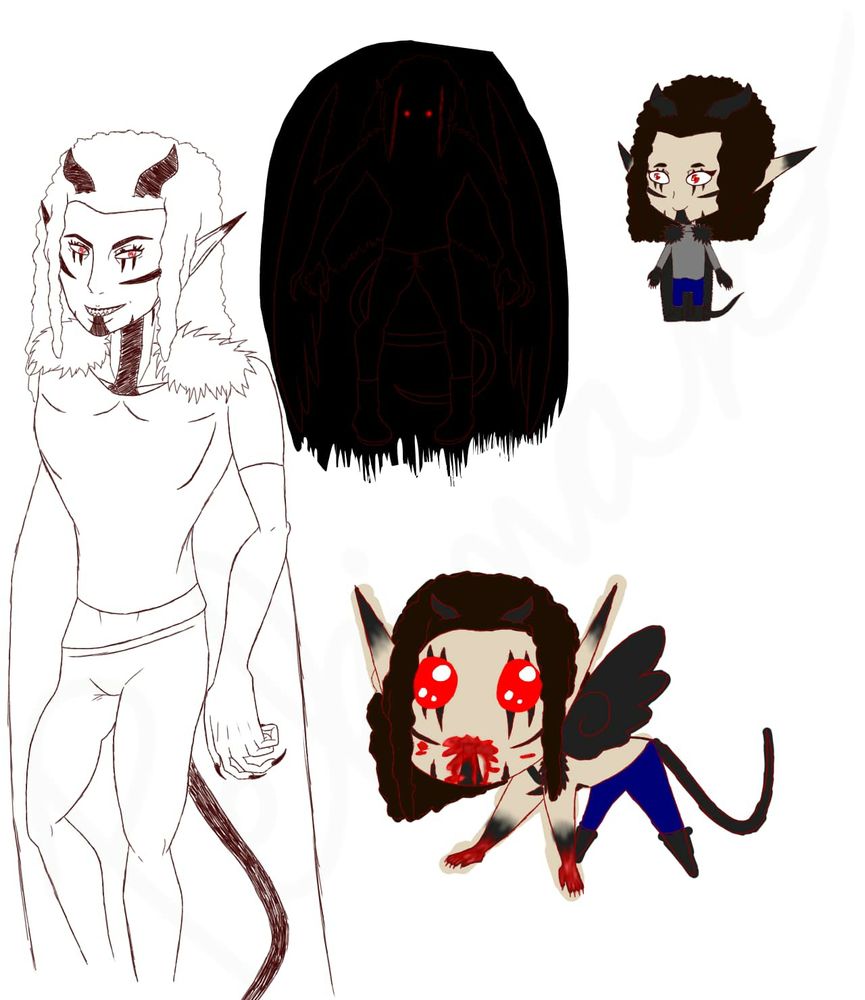 4 different Caedes!Nely doodles