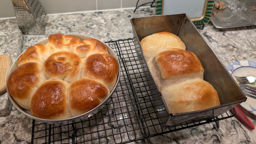Two loaves of milk bread.