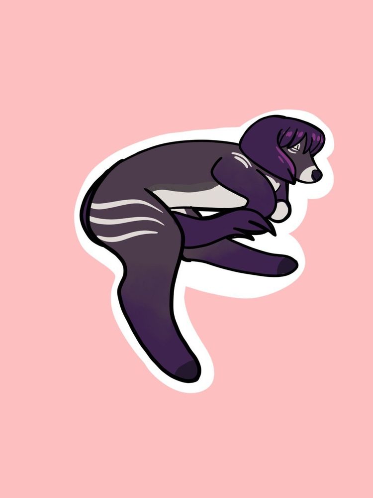 Rascal a purple poodle horse passed out on the floor 