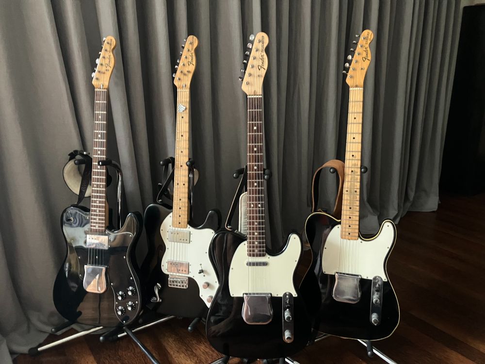 4 x fender telecaster black and white