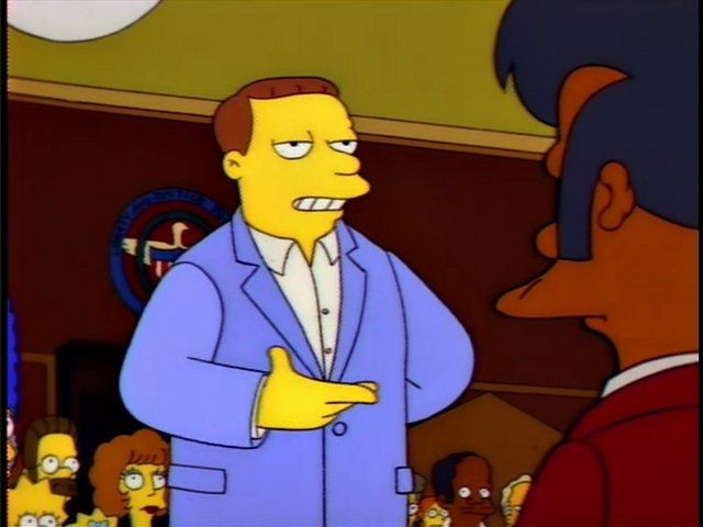 Lionel Hutz not wearing a tie