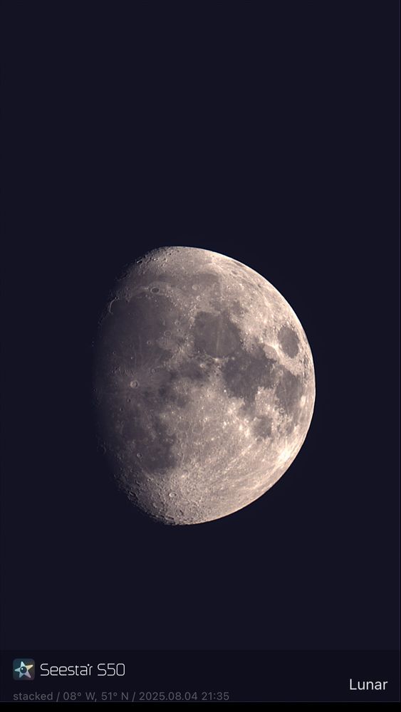 70% illuminated waxing gibbous lunar shot
