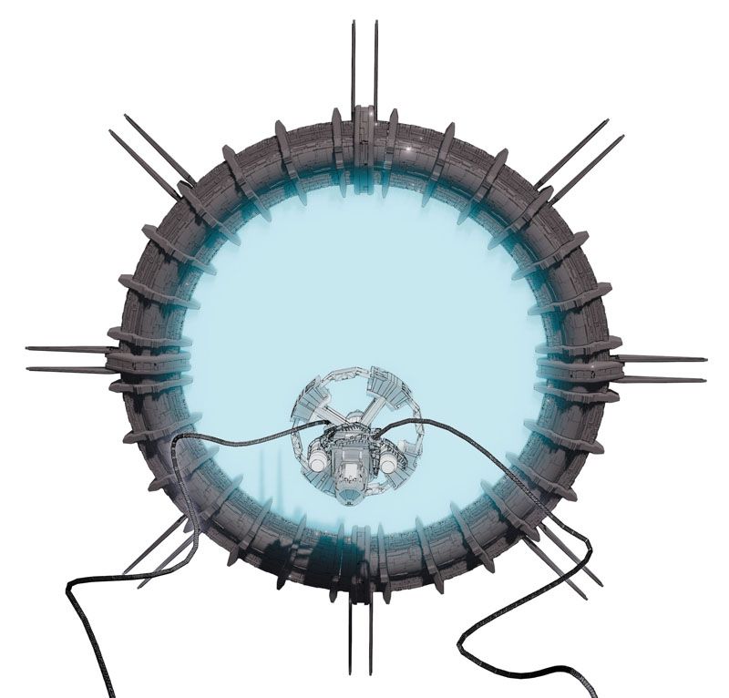 A simple 3D model of an alien portal before special effects are added