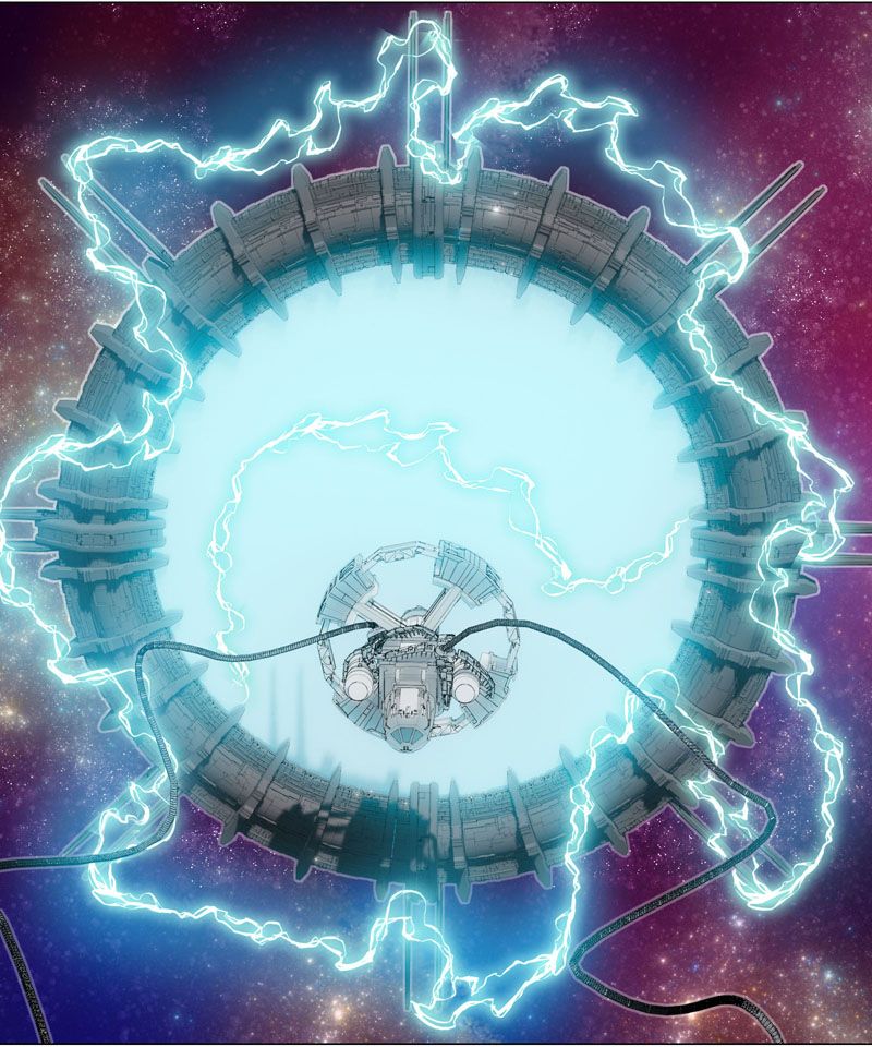 An alien portal with blue lightning, from webtoon Astralnauts