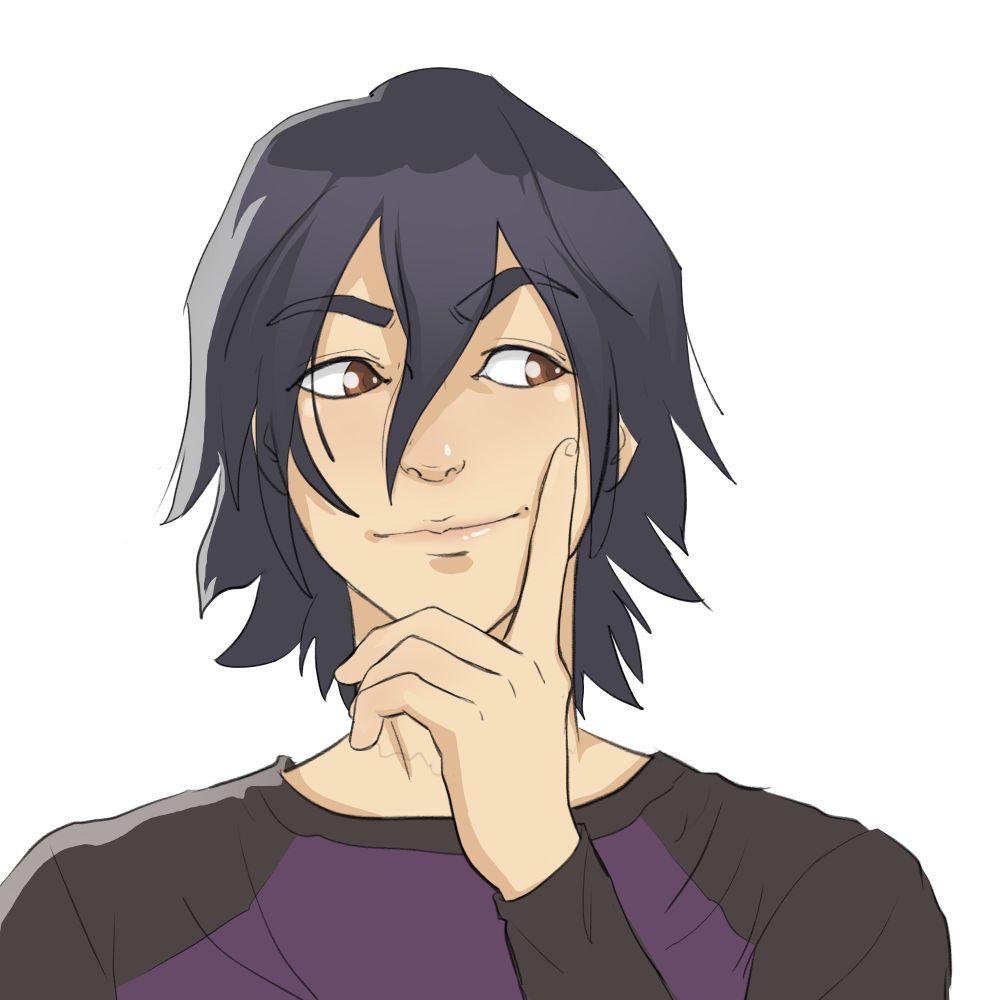A digital portrait of a black haired original character in an anime style