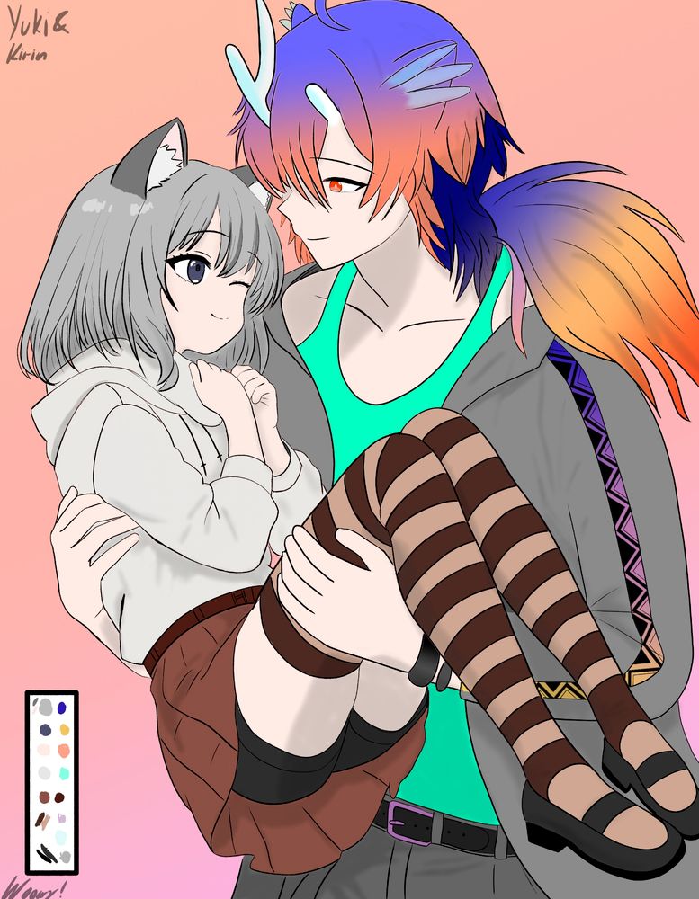 Yuki and Kirin by Woomynator