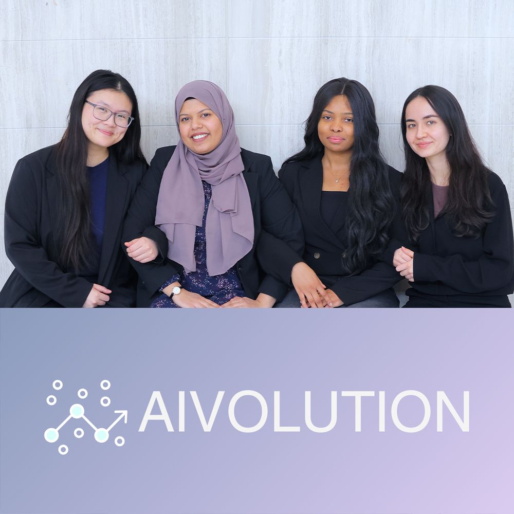 Team AIvolution (L to R): Josephine Ku, Khadijah Hashmi, Jade Wright, and Daphne Molson