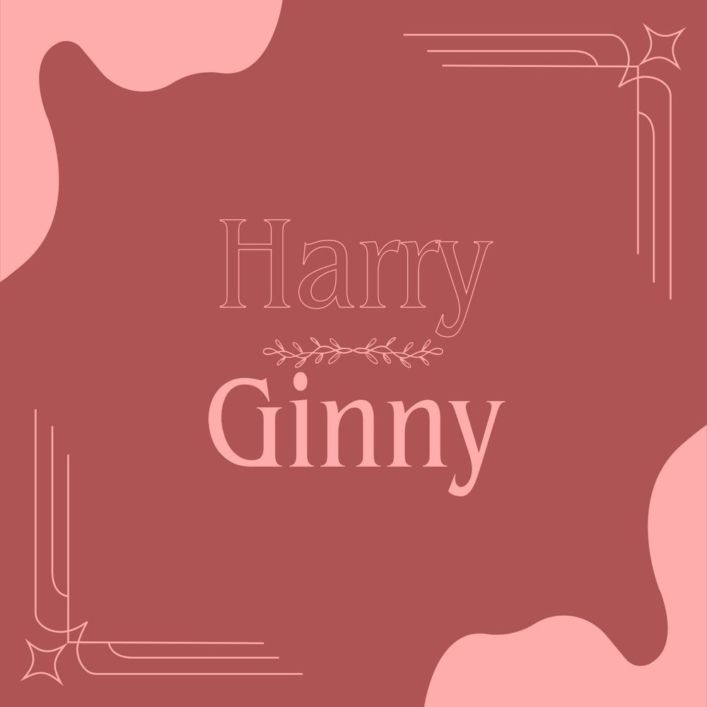 Pink graphic that says Harry and Ginny