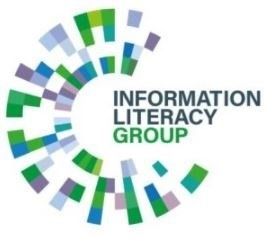 The logo for the CILIP Information Literacy Group. It says Information Literacy Group surrounded by small lines in different shades of green, blue and purple in a circular shape.