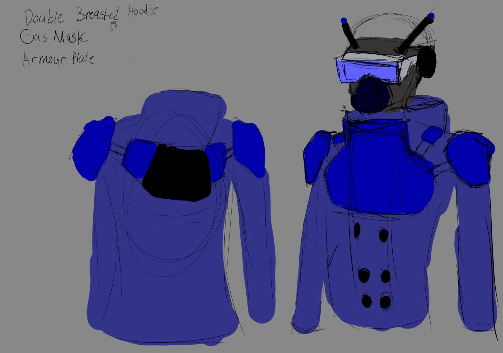 Blue Armor and Jacket that Pierre wears over his Space Suit.