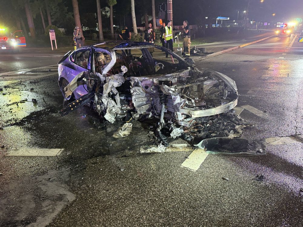 Just before 10 pm Sunday, a male in his 40s was traveling west on Sawdust approaching Woodland Lakes in his Tesla when he struck another vehicle, hit the median and a traffic pole. The car immediately...