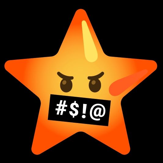 Angry star with swear censor