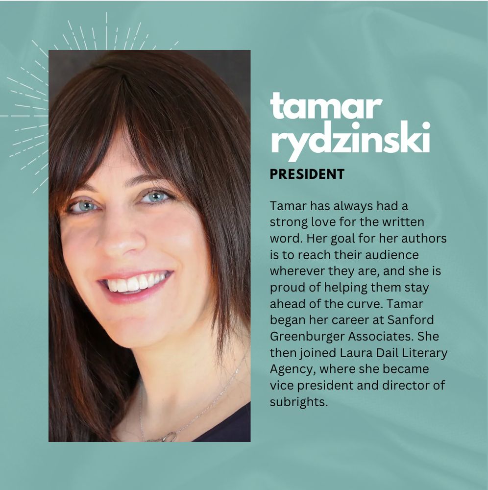 Photo of Tamar Rydzinski, president of Context Literary with bio.