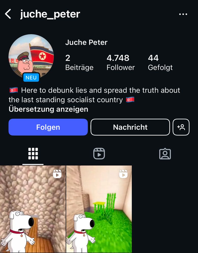 Instagramprofil Juche-Peter