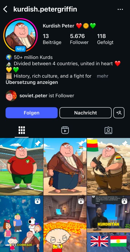 Instagramprofil kurdischer Peter