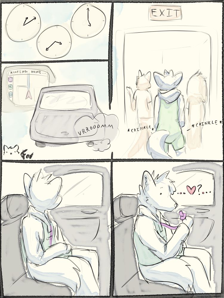 After a few more hours crinkling around the mall, the group decides to head home. In the back seat, Ash starts thinking about how much they enjoy their new pacifier- and maybe even the diaper too?
