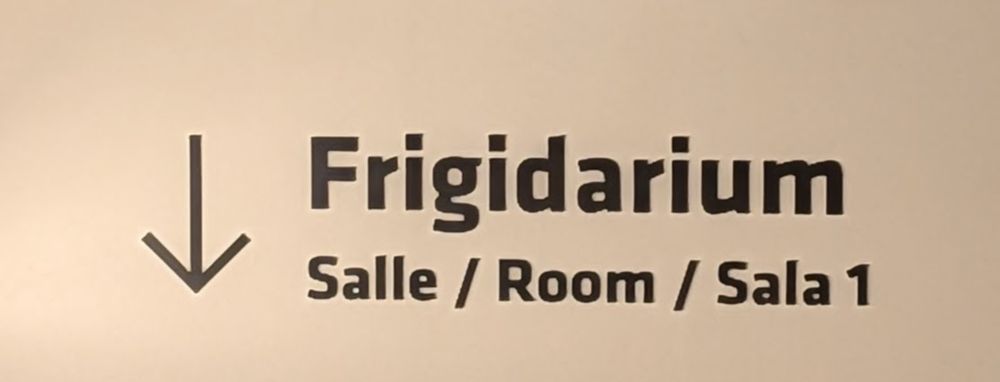 Arrow pointing down to Frigidarium. 