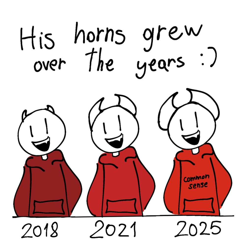 SomeThingElseYT: 3 drawings showing how big were his horns these years
