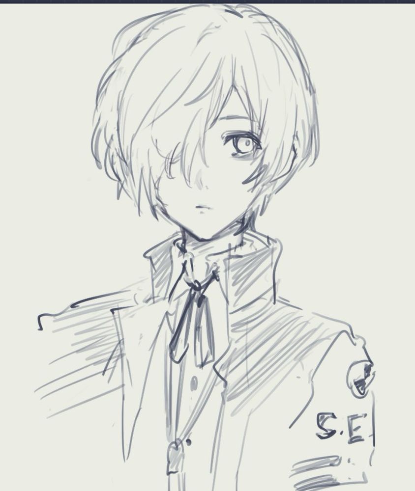 P3 主人公のイラスト（色なし）