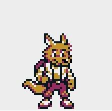 A half-pint wolf drawn in the style of a Game Boy Pokemon pixel portrait, mauve tinted