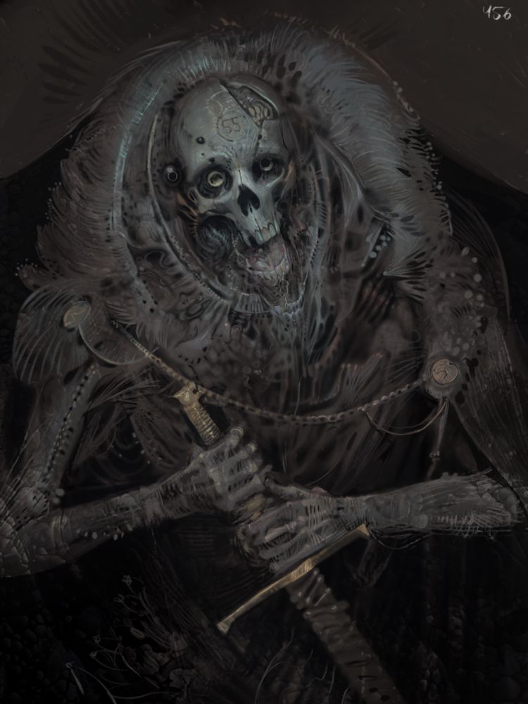 Tired looking undead knight