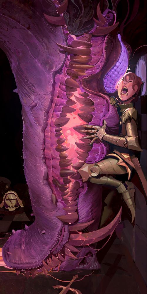 Big demon dog and a knight