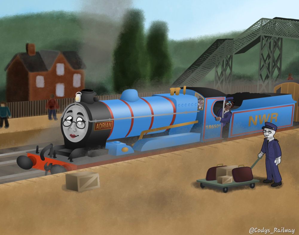 Art of Adrian(and other oc's) at Kellsthorpe Road by: @/Codys_Railway 
