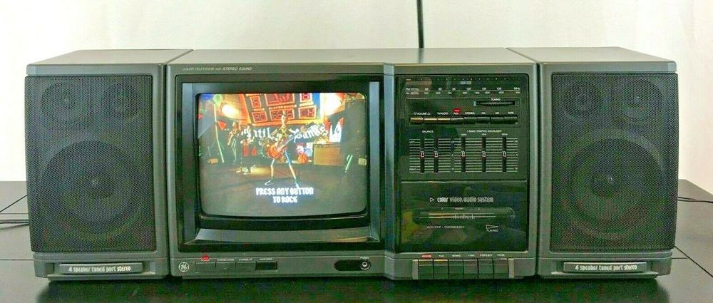 This GE-7-7800A Portable TV/Cassette Boombox