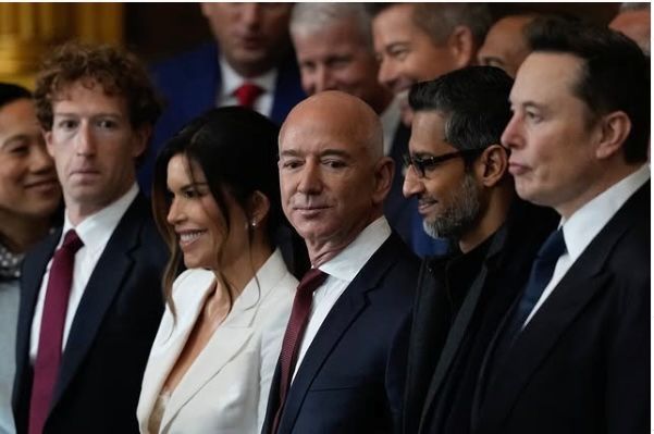 Tech bros and a sister at Trump's 2025 inauguration