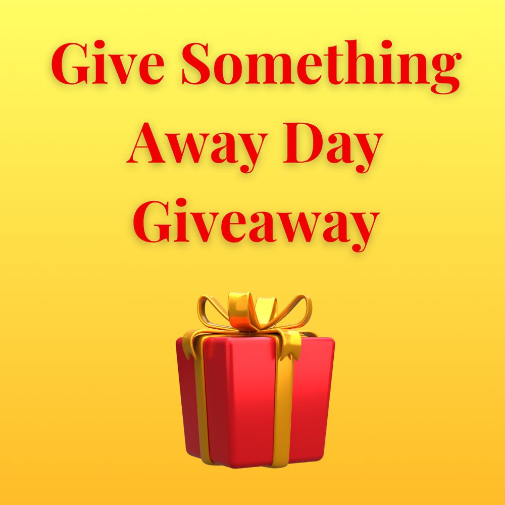 Give Something Away Day Giveaway. Depicted is a red present with a golden bow. 