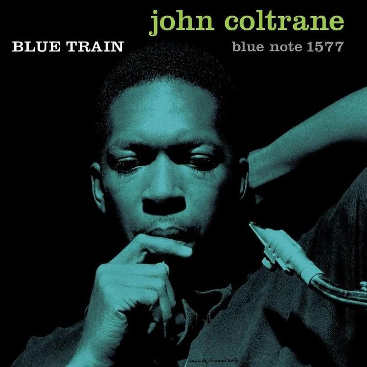 Album cover, John Coltrane, "Blue Train" on the Blue Note label.