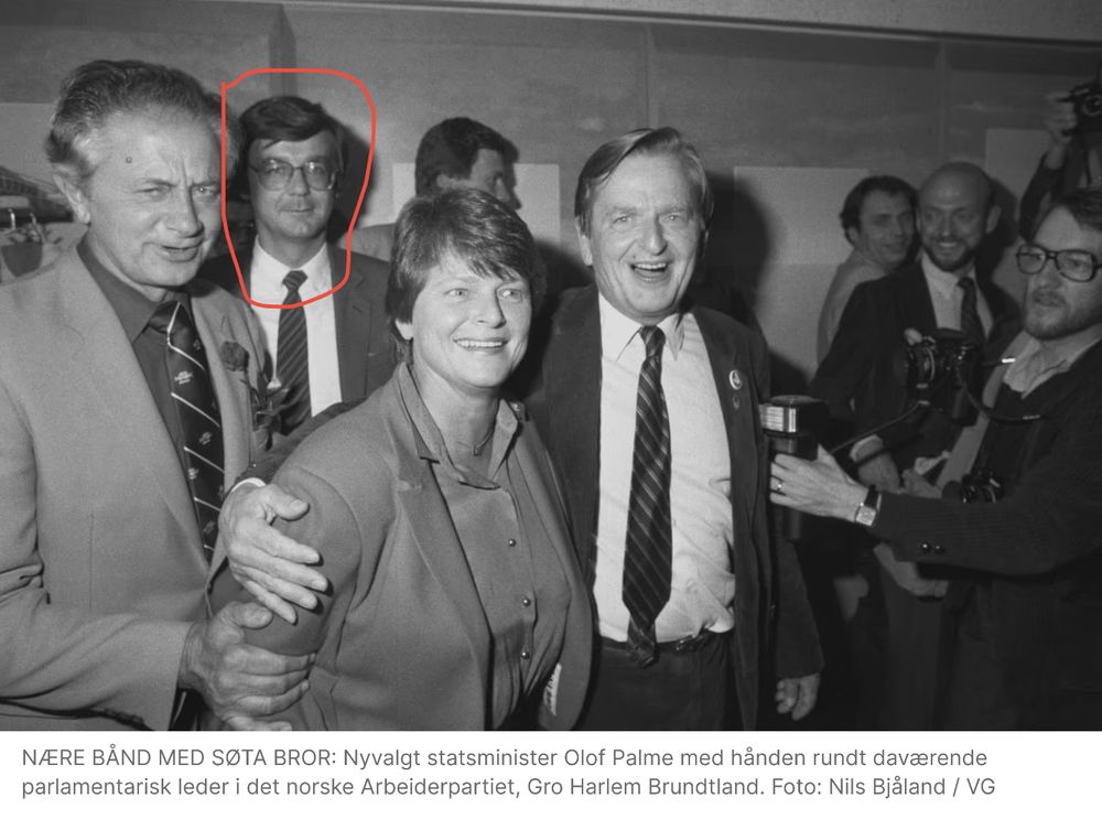 Bilde av bl.a. Gro Harlem Brundtland og Olof Palme på 80-tallet.