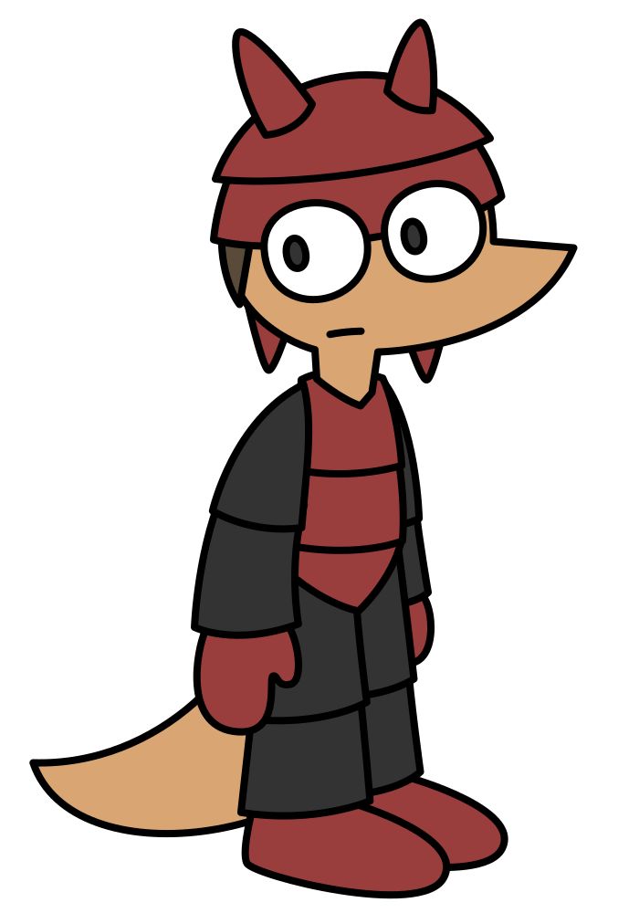 Skylar in the Axyridis costume with a ponty snout and tail