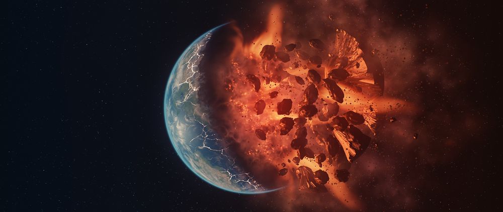 Screenshot from the 64k intro "When Silence Dims The Stars Above"
