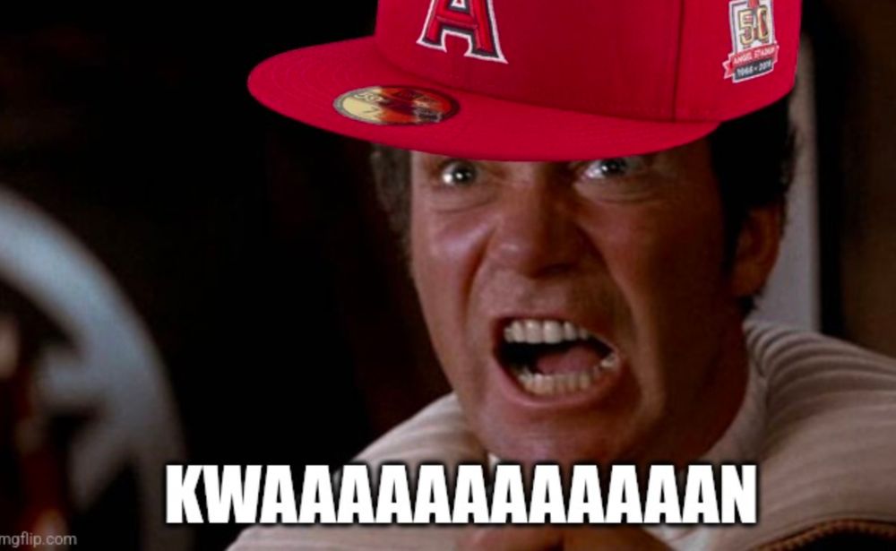 angry Captain Kirk, an Angels fan, is mad because Stephen Kwan is very good
