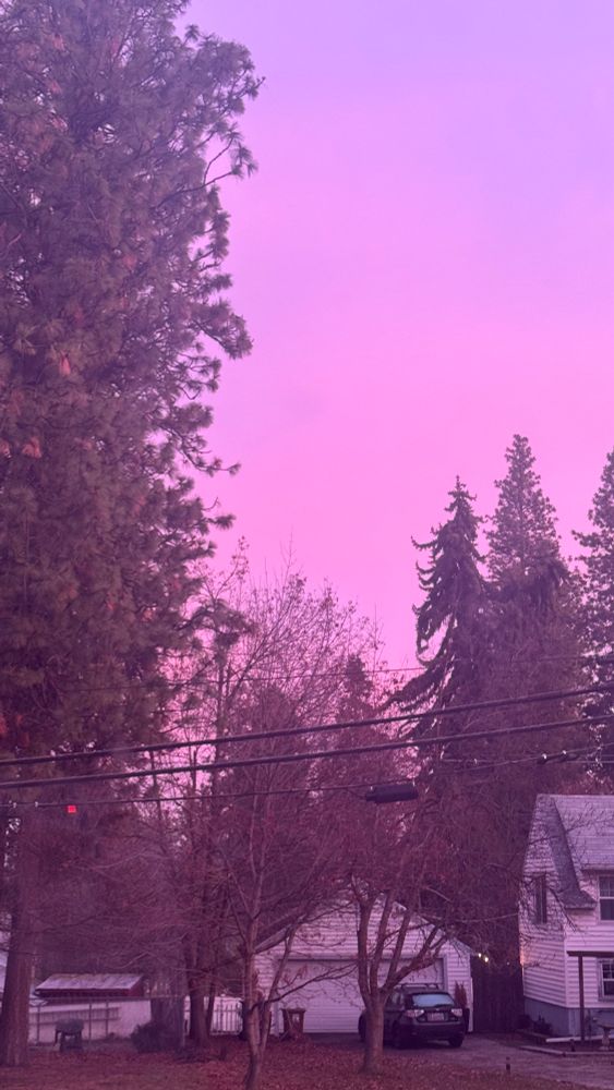 Pink sky just before sunset