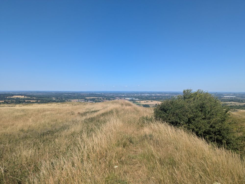 View of Liddington Castle Iron Age Hillfort in N Wiltshire, July 13th 2025